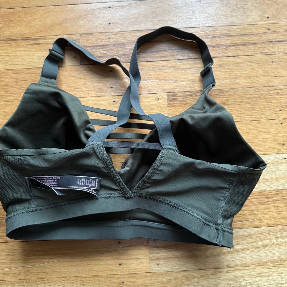Victoria’s Secret Olive Green VSX Sports Bra Criss Cross Racerback Size 34DD - Picture 7 of 7